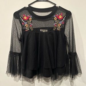 Sheer Top with Embroidery